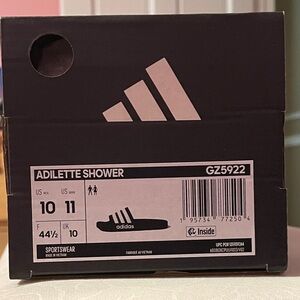 Adidas Adilette Shower Slides in Black and White